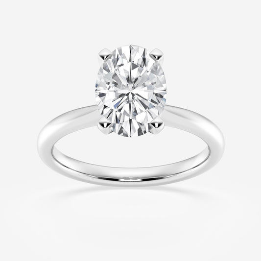 Oval Lab Grown Diamond Petite Solitaire Engagement Ring