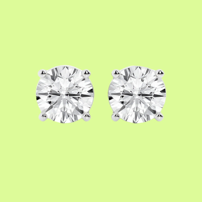 Lab Grown Diamond  Stud Earrings 2 - 12 ctw Round