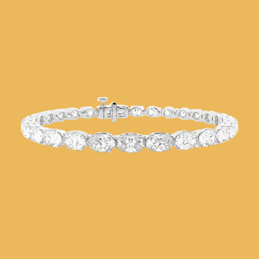 Oval Lab Grown Diamond East-West Tennis Bracelet - 7 Inches